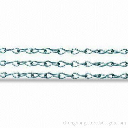 Single Jack Chain, Double Jack Chain Zinc-coated, Made of Hot-dipped Galvanized, Self-Color